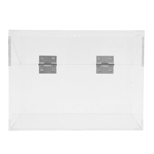 Caja organizadora de acrílico transparente con tapa abatible para notas adhesivas y recepción
