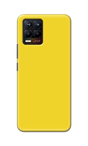 Image of Printed Hard Back Cover Case for Realme 8 4G | Realme 8 Pro 4G Back Cover (Plain Yellow) -1803