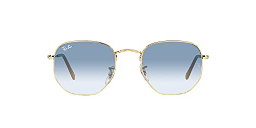 Óculos de Sol Ray-Ban Hexagonal 0RB3548 001/3F Tam 54 / Ouro - Lentes Azul Gradiente