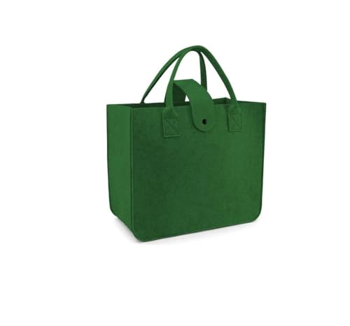 Image of Felt Fabric Reusable Shopping Bag with Handle & Button Closure for Grocery, School, Beach, Travel, Study, Gym, Gifts | Size - 30x34.5x17.8cm