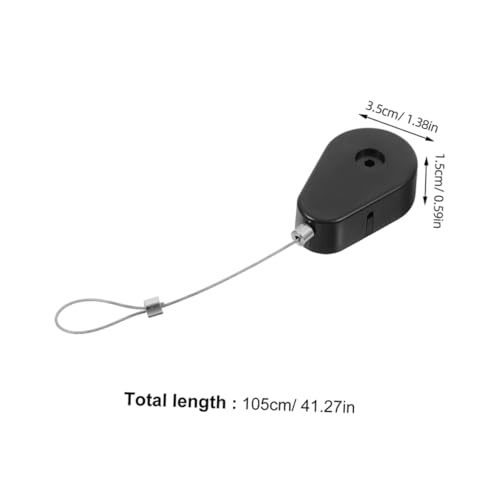 3Pcs Retractable Anti Theft Cable Case Steel Wire Lock para Garajes | Construcción de Plástico y Acero, Acabado Negro, Estilo Práctico Simple, Uso en Almacén miniatura 2