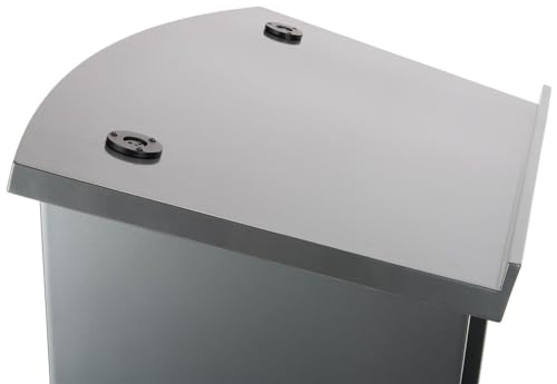 Image of Displays2go 43 inch Digital Podium with LCD Screen, Android 14 OS, Built-in Shelf - Graphite