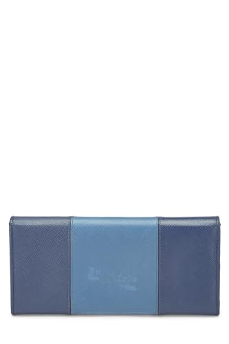 Pre-Loved Blue Saffiano Continental Wallet, Blue3