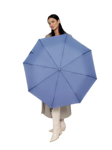 Windproof Travel Umbrella - Compact, Light, Full Automatic Open/Close - Folding Backpack Umbrella for Rain & Sun UV Preotection For Men & Women, Unbreakable 8 Fiberglass Ribs UK Design (Pigeon Blue) Windproof Travel Umbrella - Compact, Light, Full Automatic Open/Close - Folding Backpack Umbrella for Rain & Sun UV Preotection For Men & Women, Unbreakable 8 Fiberglass Ribs UK Design (Pigeon Blue)