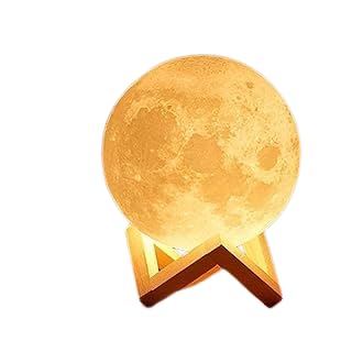 3D Moon Lamp 15cm with PVC Stand, Elegant Design for Beautiful Indoor Lighting in Bedrooms and Kids'Rooms, Christmas New Year Home Decoration Ideal Gifts for Men, Woman, Kids Warm White