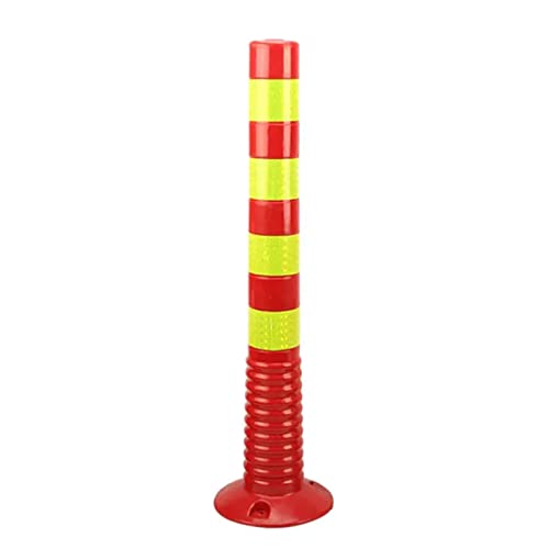 Gumowe słupki parkingowe - bariery bezpieczeństwa o wysokiej widoczności dla ochrony podjazdu i parkingu, żółte - 75 cm