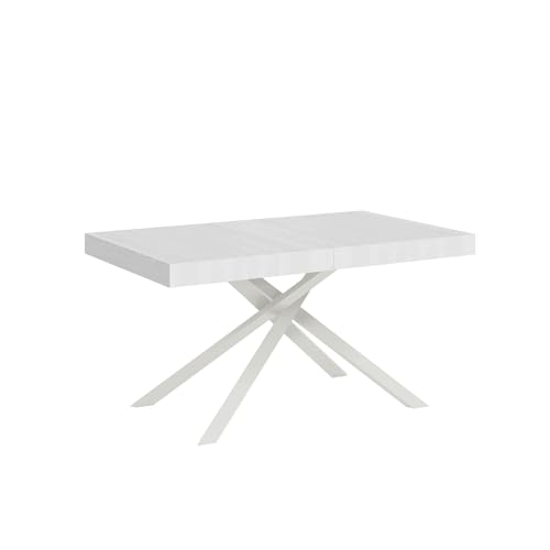 CasaArredoStudio Karida Mesa Extensible 140 (244) x 90 cm, Color Blanco, Allungabile