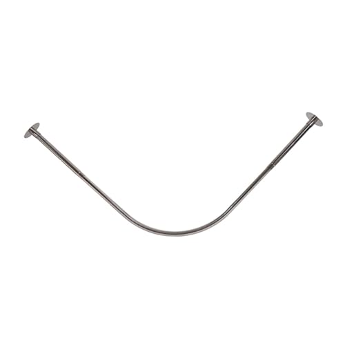 GiaoRosi Barra de Cortina Curva para Mamparas de Baño, Fácil Instalación, Recambio para Barra de Cortina de Ducha, Plata, Style B
