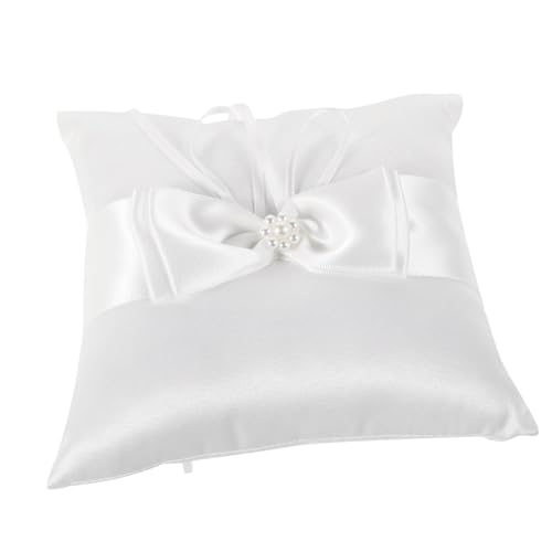 Beavorty Elegant Wedding Pillow for Ceremony Stylish Bowknot Design Secure Cushion for Versatile Use for Weddings Engagements Parties