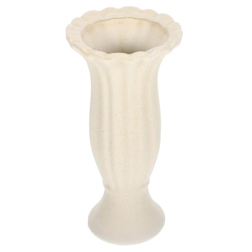 Amosfun Ceramic Flower Vase Roman Column Shape Decorative Indoor Planter Floral Art Pot for Home Office Living Table Centerpiece