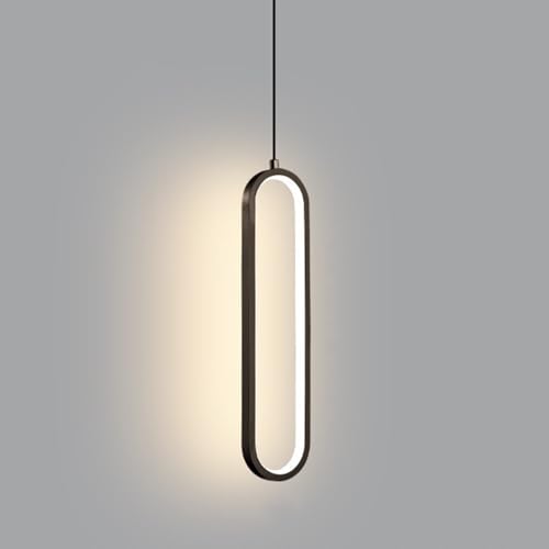 Lampe suspendue LED 15W avec anneau linéaire et abat-jour acrylique