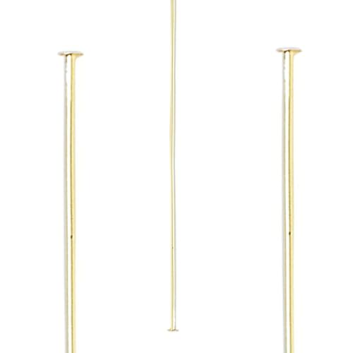 Head Pin, 100 Gold Plated Brass 2