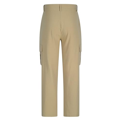 Men's Linen Pants Multi Pockets Straight Leg Summer Trousers Comfortable Breathable Outdoor Loose Pants Basic3