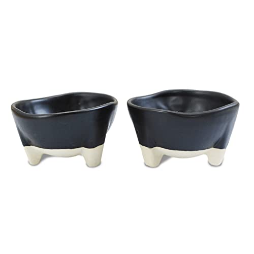 roro Ceramic Stoneware Handmade Matte Black Molcajete Sauce | Salsa