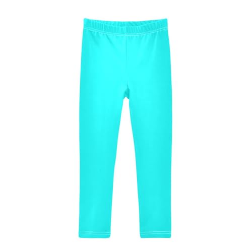 Girl Leggings Cyan Aqua Yoga Pants Dance Tights Trousers Leggings for Kids, 4T