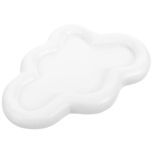Garneck Plateau de Rangement pour Bijoux en Résine Blanc Pur Forme Nuage Décoratif Assiette Multifonction pour Bibelots et Accessoires Organisateur Élégant pour Maison et Photo