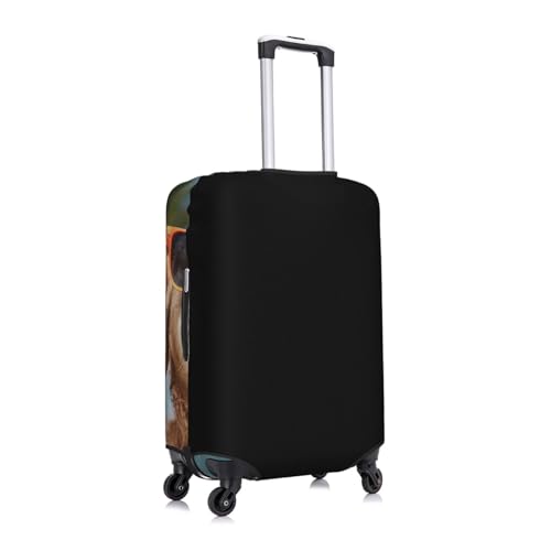 Beach Dog Elastic Travel Luggage Cover, Washable Spandex Suitcase Protector, Anti-Scratch Fits 18-32 Inch3