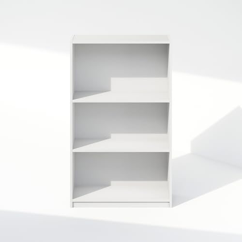 Image of Furinno Reed Closet Organizers and Storage, 3-Tier Closet Organizer, Open Shelf Closet Storage, for Wardrobe, Bedroom, Living Room, White