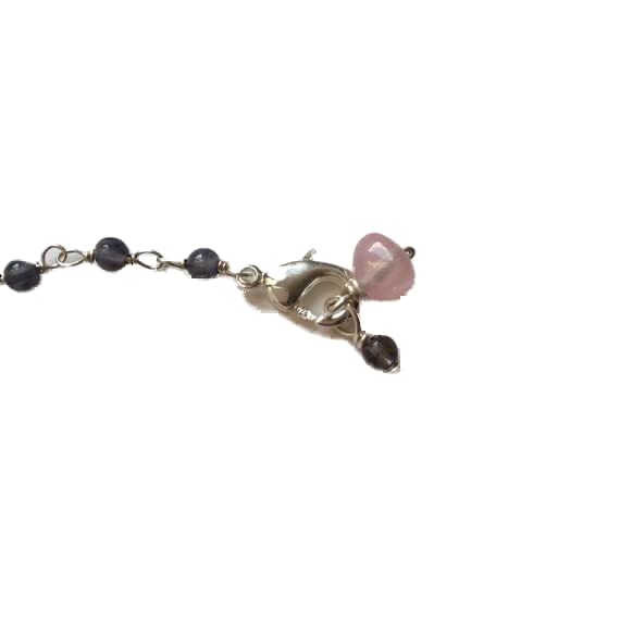 Bracelet iolite véritable perles rondes lisses 3mm et fermoir argent