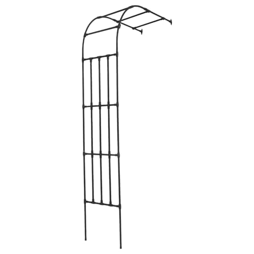 Verzinkte Rosen-Halbbogen Freistehend Rosengestell, Rosenbogen aus Metall φ19mm Garten Torbogen für Rosen und Kletterpflanzen (Schwarz, 1,2×2,6m)