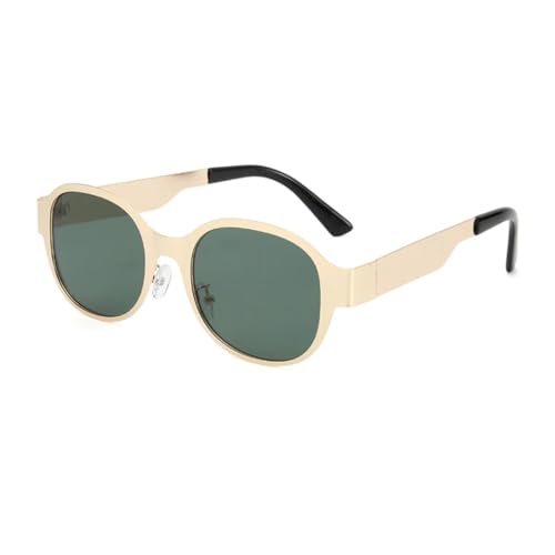 Lunettes de soleil ovales UV400 et monture en alliage métallique ultra léger pour femme et homme