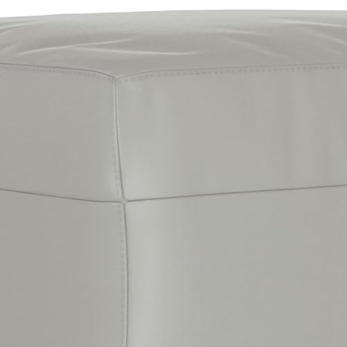 Tabouret bas en microfibre rembourré et stable gris clair - 7