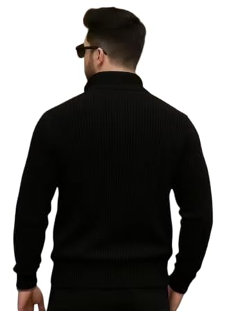 Image of Men's Solid Zipper Hooded Sweatshirt | Ribbed Hem, Lined Hood, Side Pockets, Durable Zip