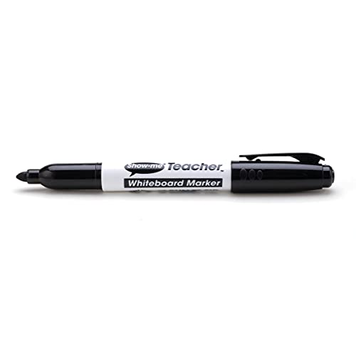 Show-me Black 'Teacher' Drywipe Whiteboard Pens for Schools and Classrooms – Black (10 Pack of Markers)