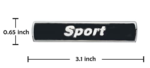 Image of 2Pc Sport Logo Emblem Badge Car Side Fender Sticker Nameplate Replacement for M Series Car (Black Silver)