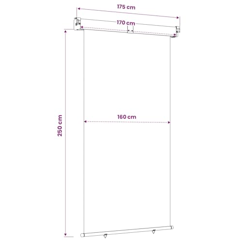 Store latéral de balcon en acier durable avec toile polyester premium - 6