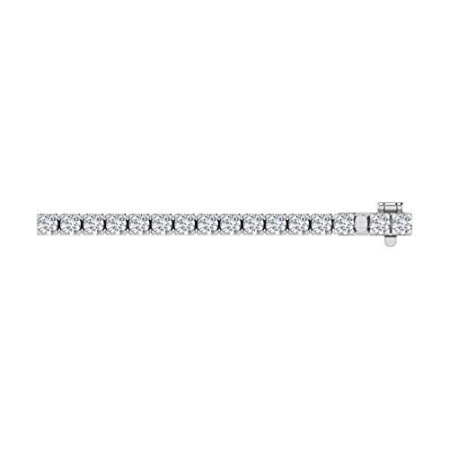 Image of 2 to 7 Carat Natural Diamond Tennis Bracelet for Women in 14K Gold (7 Inch) - IGI Certified (I1-I2 Clarity)