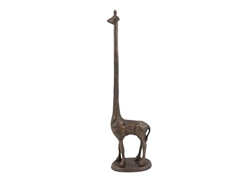 Portarotolo rustico in ghisa, in ghisa, a forma di giraffa, 48,3 cm