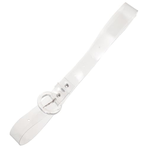 AKOOSY Cinturón Transparente para Mujer de Pvc Hebilla en D, Ajustable 100 Cm, Correa de Cintura Elegante y Versátil para Uso Informal y Diario