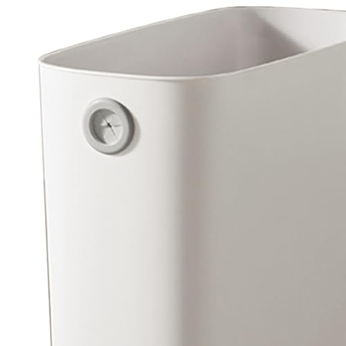 Image of Small Trash Can PP TPR Plastic Wastebasket Slim Open Top Garbage Container Bin for Bathroom Office Bedroom Kitchen (White)