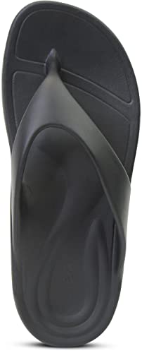 Aetrex Maui Waterfriendly Orthotic Flip Flop With Arch Support - Men Black #TOP4