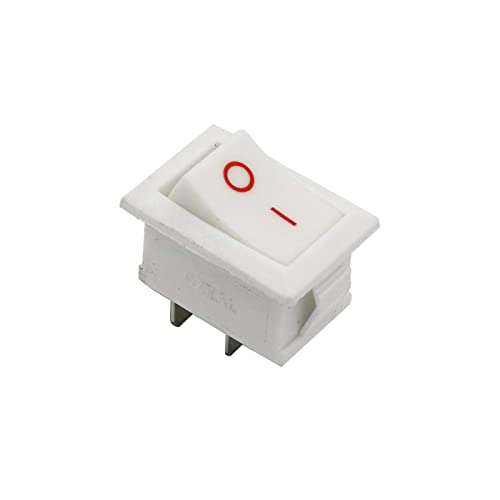 Image of Electronic spices Small Mini Boat Snap-in 2-Pin Plastic On /Off Rocker Switch Button (100psc) (WHITE)