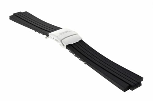Ewatchparts 24mm Silicone Rubber Diver Band Strap Compatible With Oris TT1 & Williams F1 Black