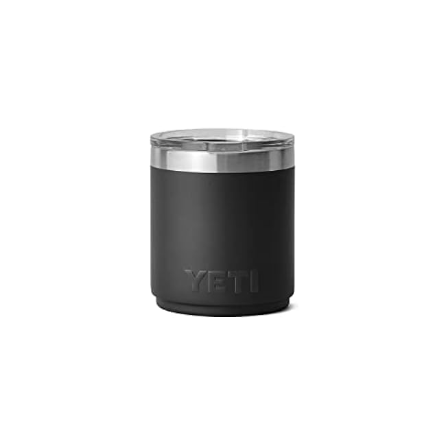 YETI Rambler 10 oz Stackable Lowball 2.0, Vacuum Insulated, Stainless Steel with MagSlider Lid, Black