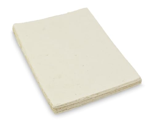 Kathmandu Valley Co. Deluxe 5x7 inch Handmade Lokta Card Stock Paper (Washi Method) with Deckle Edge. Tree-free, Artisan-made, Vintage Stationery for Printing Cards, Wedding Invitations (25 Sheets)