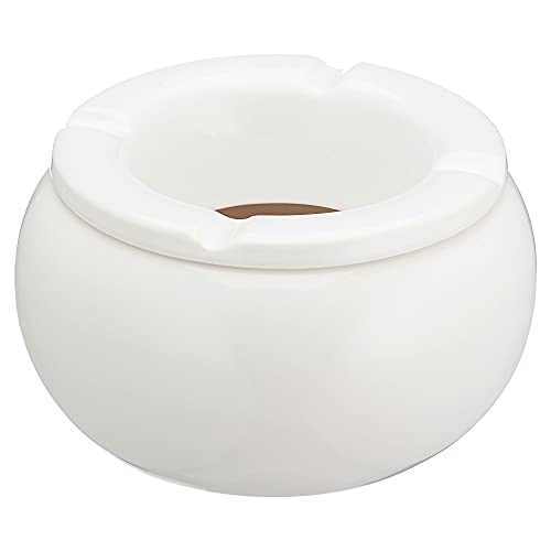 Sturmaschenbecher Ø 10 cm │ Keramik weiß schwarz │Aufsatz abnehmbar │Windaschenbecher (12 x Aschenbecher schwarz/weiß)