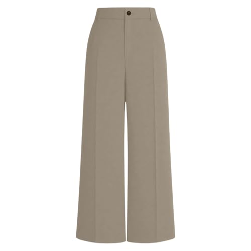 Pantalon d'été en tissu coupe droite chic et fluide de qualité premium