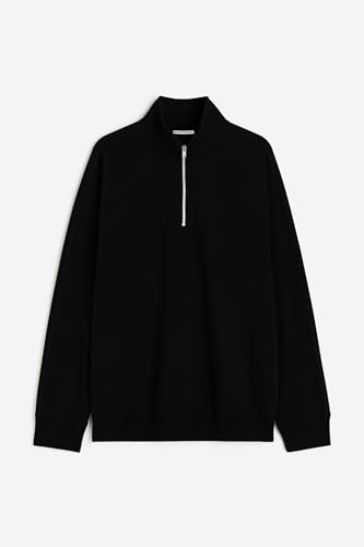 Image of Zip-Top Sweatshirt for Men|Fleece Material |Full Sleeves Jumper Men|Winter Wear | Hooded Neck |Regular Fit Long Sleeve Mens Sweatshirt Black