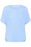 Longitud de la cadera KAFFE Women\'s Blouse Short Batwing Sleeves Round Neck Elastic Hem Loose Fit Blusas, Chambray Suave, 34 para Mujer