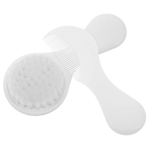 SOIMISS Set de Cepillo y Peine para Ñiño Cerdas Suaves Masajeador de Cuero Cabelludo para Recién Nacido Cepillo para Costra Láctea y Peine para Pequeño Cuidado Delicado y Limpieza