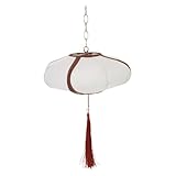 Éclairage : tissu diffuse la lumière doucement, une atmosphère de salle à manger chaleureuse, lampe suspendue en tissu rétro, abat-jour blancs