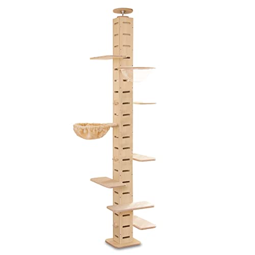 ottostyle.jp キャットタワー TOTEM トーテム スリム 棚 アレンジ自由 高さ調整可能 突っ張り式