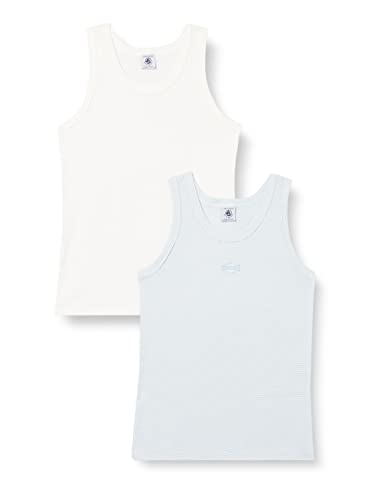 Petit Bateau Boys' Pinstriped Cotton Vests Tank TOP 2 Pack Sizes 2-12 Years