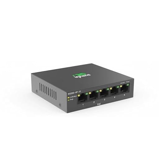 InHand Networks Switch PoE Gigabit 5 Puertos (4X PoE+ 52W) - ES220-4P-1T | Conmutador Ethernet No Gestionado, Carcasa Metal, Fanless (Silencioso), VLAN | Plug & Play para Cámaras IP, VoIP, Pymes | Ya disponible en tu tienda friki favorita! En mundofriki.es!