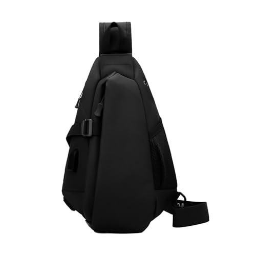 GKYQVE Bolsa de pecho con correa ajustable, pequeña bandolera multifuncional, mochila de hombro casual, eslingas para hombre, bandoleras pequeñas para senderismo, Negro, Talla única