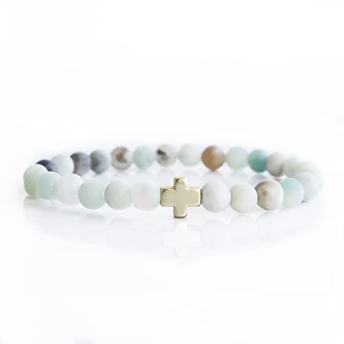 Lenny & Eva Faith Over Fear Cross Stretchable Bracelets for Women Inspirational Jewelry with Message on Card (Limited Edition)2